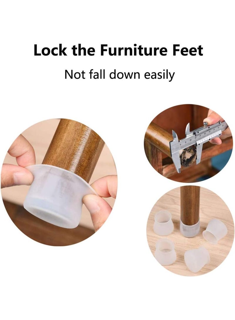 مجموعة تينكات من 16 قطعة من أغطية حماية أرجل الأثاث المصنوعة من السيليكون المقاوم للخدش، مقاس 38 مم/1.5 بوصة، لحماية أرجل الطاولات والكراسي، مناسبة لطاولات الطعام أو طاولات وكراسي الحدائق الخشبية. - Image 2